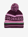Color Kids Růžovo-fialová holčičí zimní čepice s bambulí Color Kids