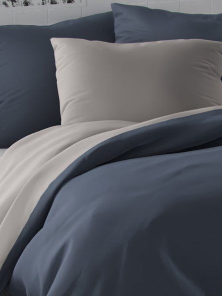 Kvalitex Saténové francouzské povlečení LUXURY COLLECTION 1+2, 200x200, 70x90cm tmavě šedé / světle šedé