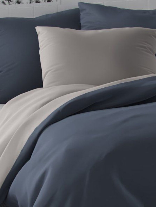 Kvalitex Saténové francouzské povlečení LUXURY COLLECTION 1+2, 200x200, 70x90cm tmavě šedé / světle šedé