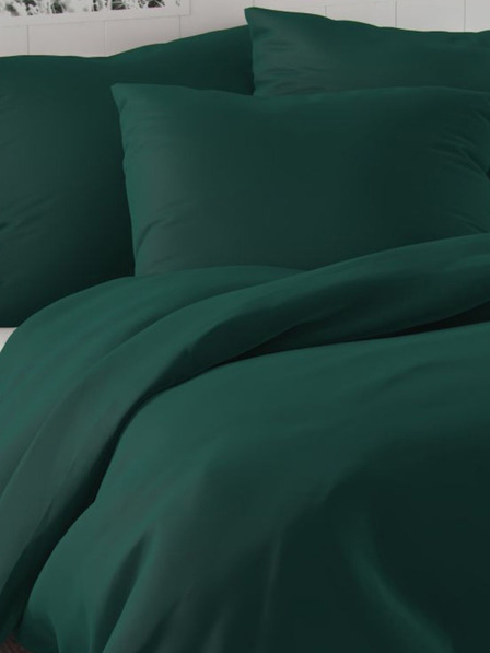 Kvalitex Saténové povlečení LUXURY COLLECTION 140x200, 70x90cm tmavě zelené