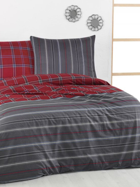 Kvalitex Francouzské prodloužené bavlněné povlečení DELUX 240x220, 70x90cm CAMPUS šedé
