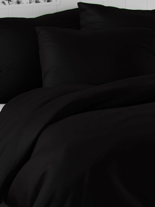 Kvalitex Saténové francouzské povlečení LUXURY COLLECTION 1+2, 220x200, 70x90cm černé