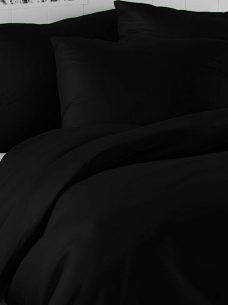 Kvalitex Saténové francouzské povlečení LUXURY COLLECTION 1+2, 200x200, 70x90cm černé