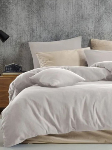 Kvalitex Prodloužené mušelínové povlečení 140x220, 70x90cm smetanové Kvalitex