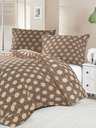 Kvalitex Saténové francouzské povlečení Luxury Collection 1+2, 200x200, 70x90cm Carero béžové Kvalitex