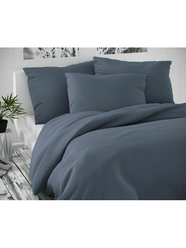 Kvalitex Saténové povlečení Luxury Collection 140x200, 70x90cm tmavě šedé Kvalitex