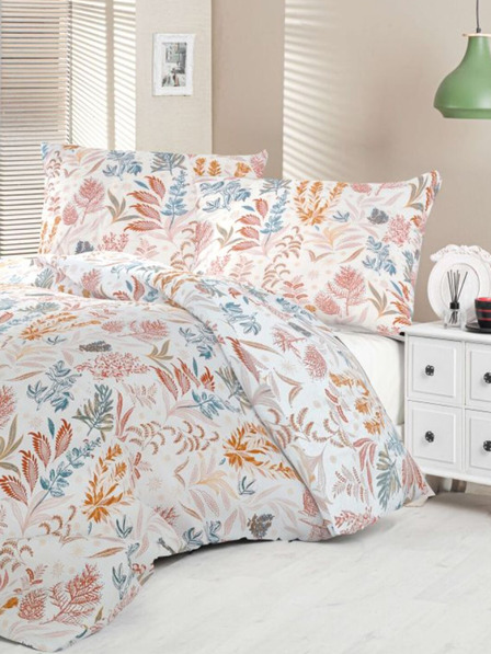 Kvalitex Saténové francouzské povlečení Luxury Collection 1+2, 240x200, 70x90cm Coral garden Kvalitex
