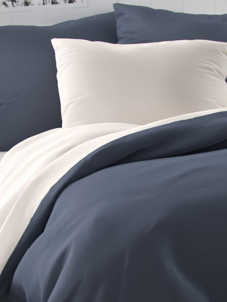 Kvalitex Saténové povlečení LUXURY COLLECTION 140x200, 70x90cm tmavě šedé / bílé