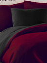 Kvalitex Saténové francouzské povlečení LUXURY COLLECTION 1+2, 240x200, 70x90cm vínové / černé Kvalitex