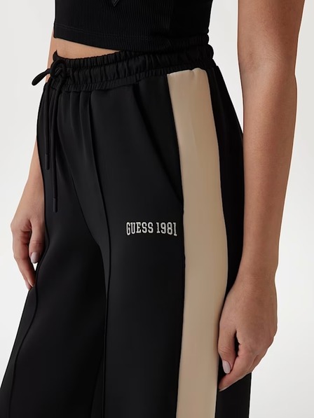 Guess Jeans Dámské černé rovné jogger kalhoty Guess jeans