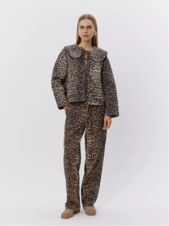 Sofie Schnoor Béžovo-hnědé dámské kalhoty s leopardím vzorem  Sofie Schnoor