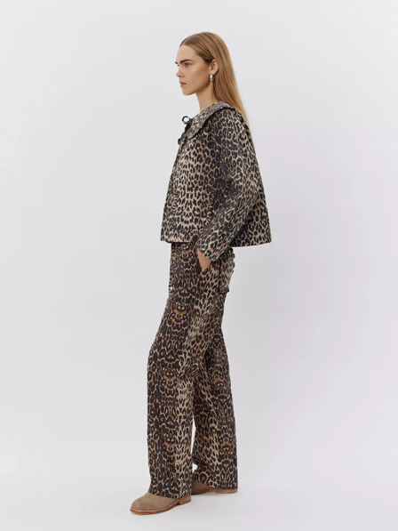Sofie Schnoor Béžovo-hnědé dámské kalhoty s leopardím vzorem  Sofie Schnoor