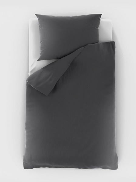 Kvalitex Mušelínové povlečení 140x200, 70x90cm tmavě šedé Kvalitex