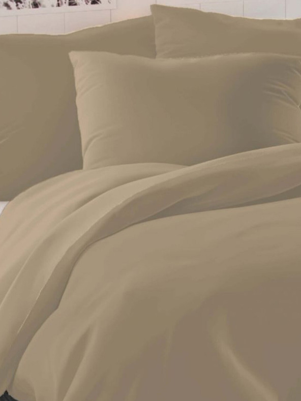 Kvalitex Saténové francouzské povlečení LUXURY COLLECTION 1+2, 200x200, 70x90cm béžové
