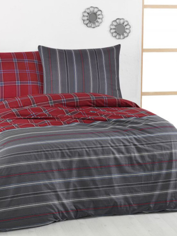 Kvalitex Francouzské prodloužené bavlněné povlečení DELUX 240x220, 70x90cm CAMPUS šedé