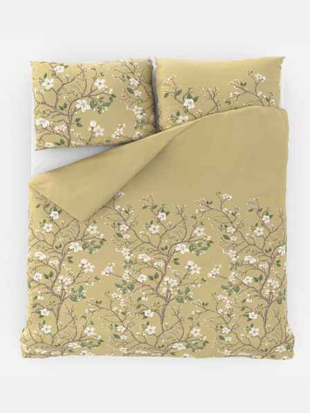 Kvalitex Saténové francouzské povlečení LUXURY COLLECTION 1+2, 220x200, 70x90cm JARO zlaté