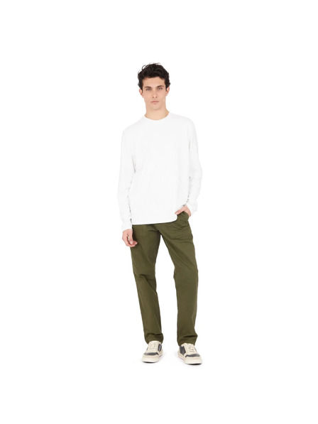 Guess Jeans Pánske biele tričko s dlhým rukávom s pivonkovou potlačou Guess jeans