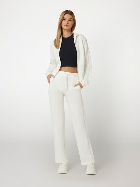 Guess Jeans Dámske biele tepláky s bočným logom Guess jeans