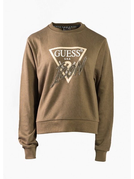 Guess Jeans Dámska zelená mikina Guess Jeans Sweatshirt G8K2 Desert Green
