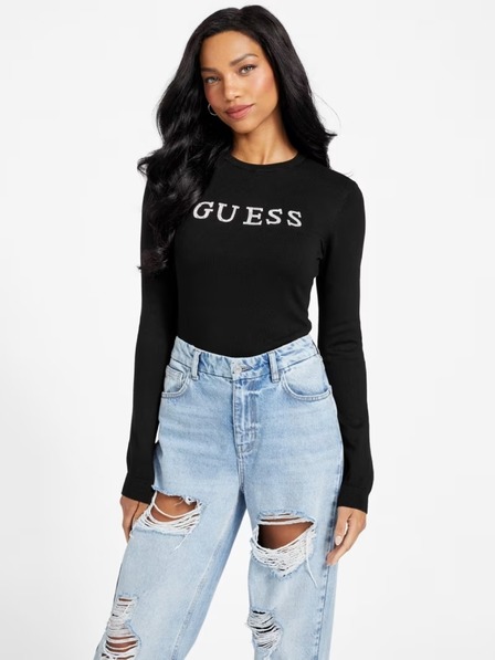 Guess Jeans Dámsky čierny sveter jblk Guess jeans