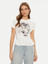 Guess Jeans Dámske biele tričko Eco Duchess s grafickým korzetom Guess jeans