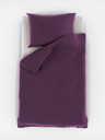 Kvalitex Saténové prodloužené povlečení s proužkem 140x220, 70x90cm PURPUROVÉ