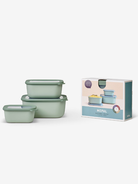 Mepal Světle zelený set misek Mepal Cirqula Rectangular 750 +1500 + 3000 ml