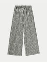 Marks & Spencer Geometrická kalhotová sukně se širokými nohavicemi Marks & Spencer černá