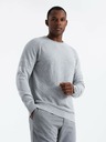 Ombre Clothing Pánský raglánový svetr s žebrovanými rukávy šedý melír Ombre Clothing
