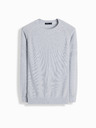 Ombre Clothing Pánský raglánový svetr s žebrovanými rukávy šedý melír Ombre Clothing