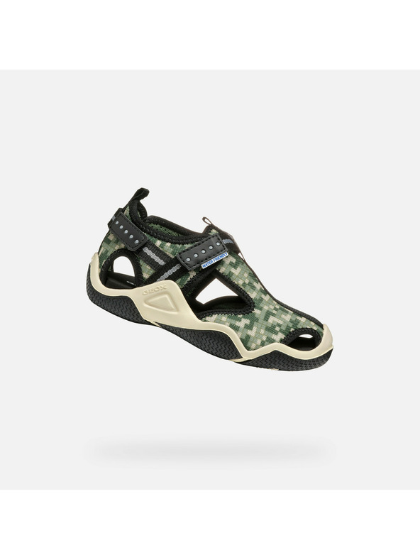 Geox Olivové chlapecké sandály Geox Wader