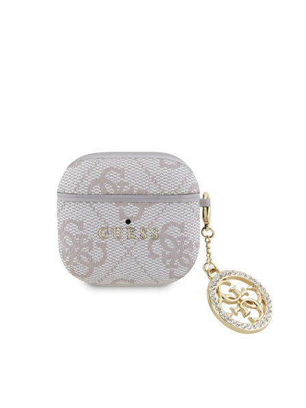 Guess Guess 4G Script PC/PU Charm Pouzdro pro AirPods 4 Pink