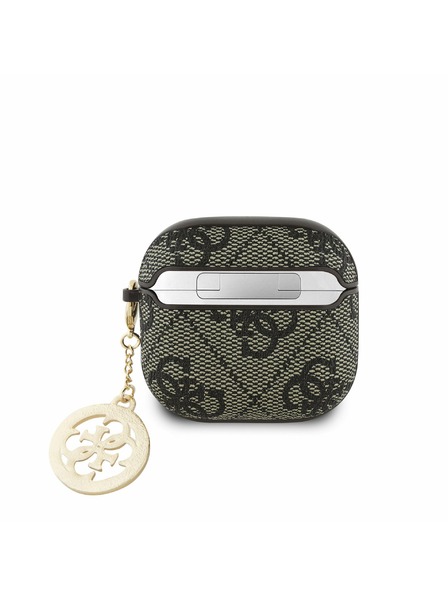 Guess Guess 4G Script PC/PU Charm Pouzdro pro AirPods 4 Brown
