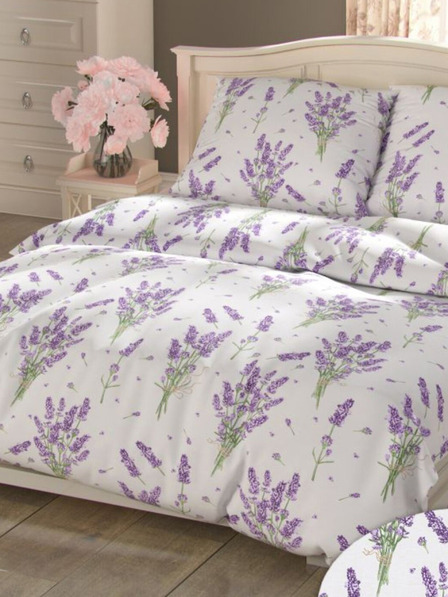 Kvalitex Francouzské prodloužené bavlněné povlečení PROVENCE COLLECTION 240x220, 70x90cm LEVANDULE fialová