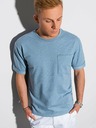 Ombre Clothing Modré pánské tričko s kapsou Ombre Clothing S1371