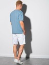 Ombre Clothing Modré pánské tričko s kapsou Ombre Clothing S1371