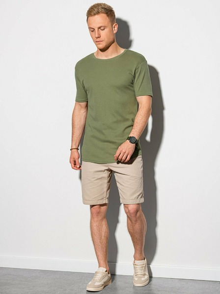 Ombre Clothing Tmavě zelené pánské tričko s nápisem Ombre Clothing S1387