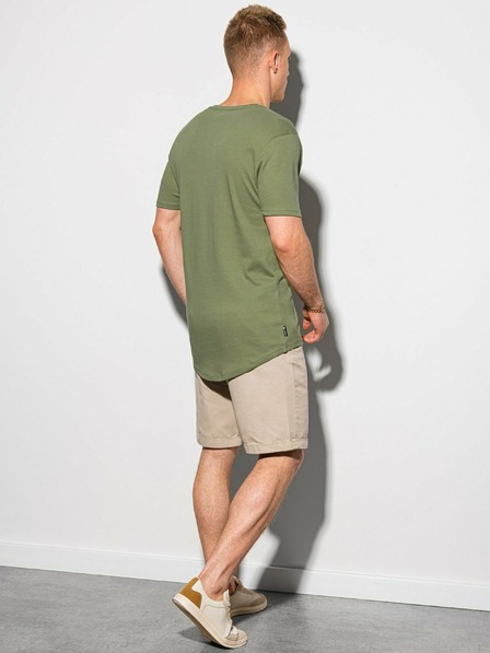 Ombre Clothing Tmavě zelené pánské tričko s nápisem Ombre Clothing S1387