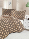 Kvalitex Saténové francouzské povlečení Luxury Collection 1+2, 220x200, 70x90cm Carero béžové Kvalitex