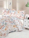 Kvalitex Saténové francouzské povlečení Luxury Collection 1+2, 220x200, 70x90cm Coral garden Kvalitex