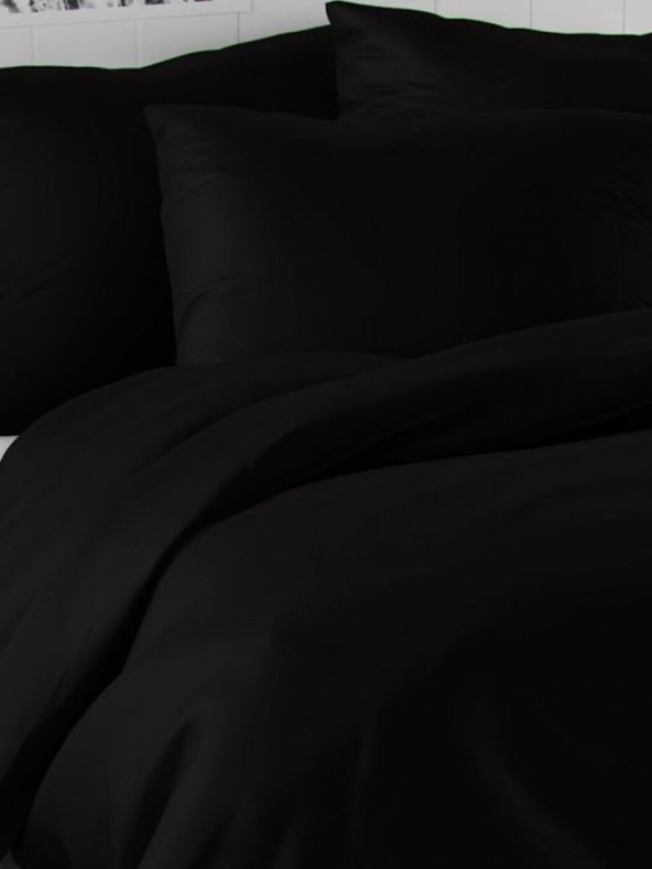 Kvalitex Saténové francouzské povlečení LUXURY COLLECTION 1+2, 200x200, 70x90cm černé
