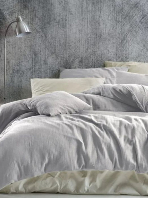 Kvalitex Mušelínové povlečení 140x200, 70x90cm světle šedé Kvalitex