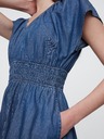 GAP Chambray maxi šaty s kapsami Americana GAP