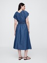 GAP Chambray maxi šaty s kapsami Americana GAP