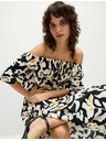Marks & Spencer Midaxi šaty typu Bardot z čisté bavlny s potiskem Marks & Spencer žlutá