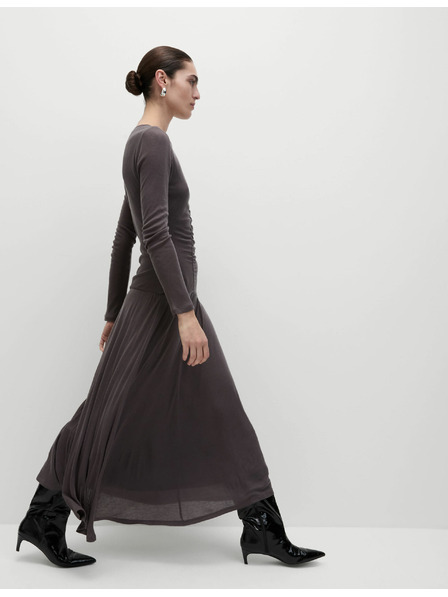 Marks & Spencer Žerzejové síťové midi šaty sloupového střihu s řasením Marks & Spencer šedá