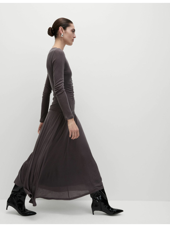 Marks & Spencer Žerzejové síťové midi šaty sloupového střihu s řasením Marks & Spencer šedá