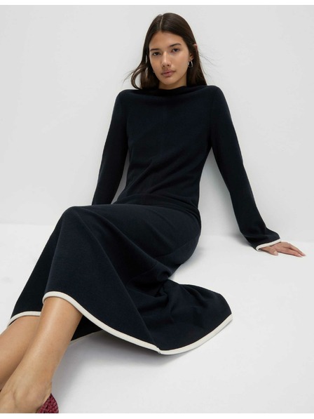 Marks & Spencer Žerzejové midi šaty sloupového střihu s kulatým výstřihem Marks & Spencer námořnická modrá