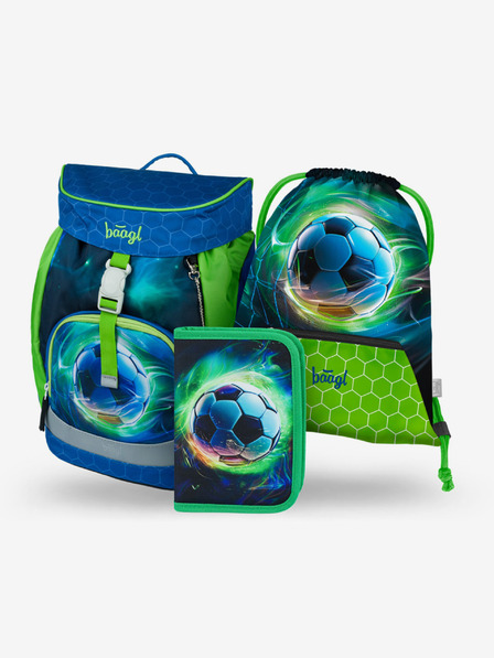 BAAGL  Modrý 3 SET Airy Fotbal Míč: batoh, penál, sáček Baagl
