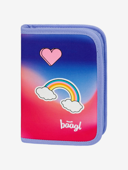 BAAGL  Fialový Školní penál jednopatrový Hippie Baagl